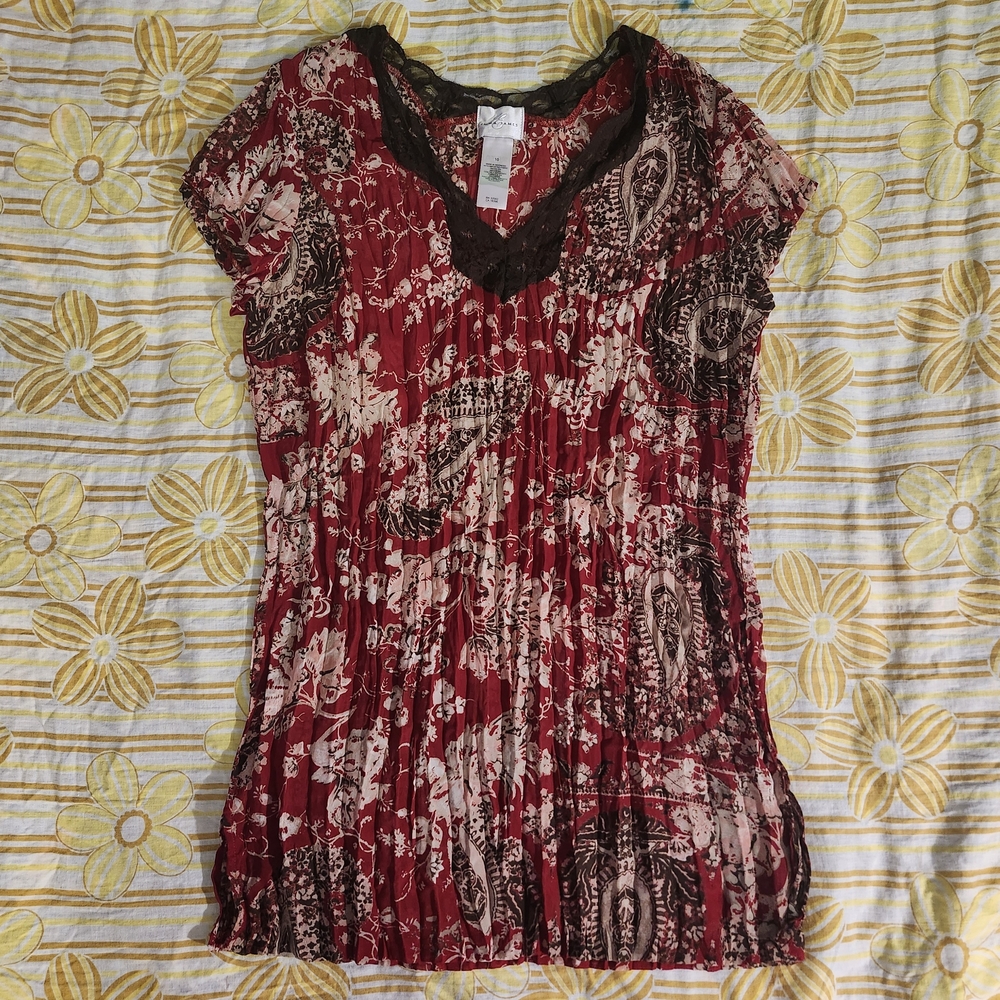 Elegant Red Paisley Women's Blouse